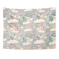 thumbnail image 1 of REFRED Pink Heart Pattern Cute Unicorns Clouds Rainbow and Stars Magic Little Colorful Pony Wall Art Hanging Tapestry Home Decor for Living Room Bedroom Dorm 51x60 inch, 1 of 1