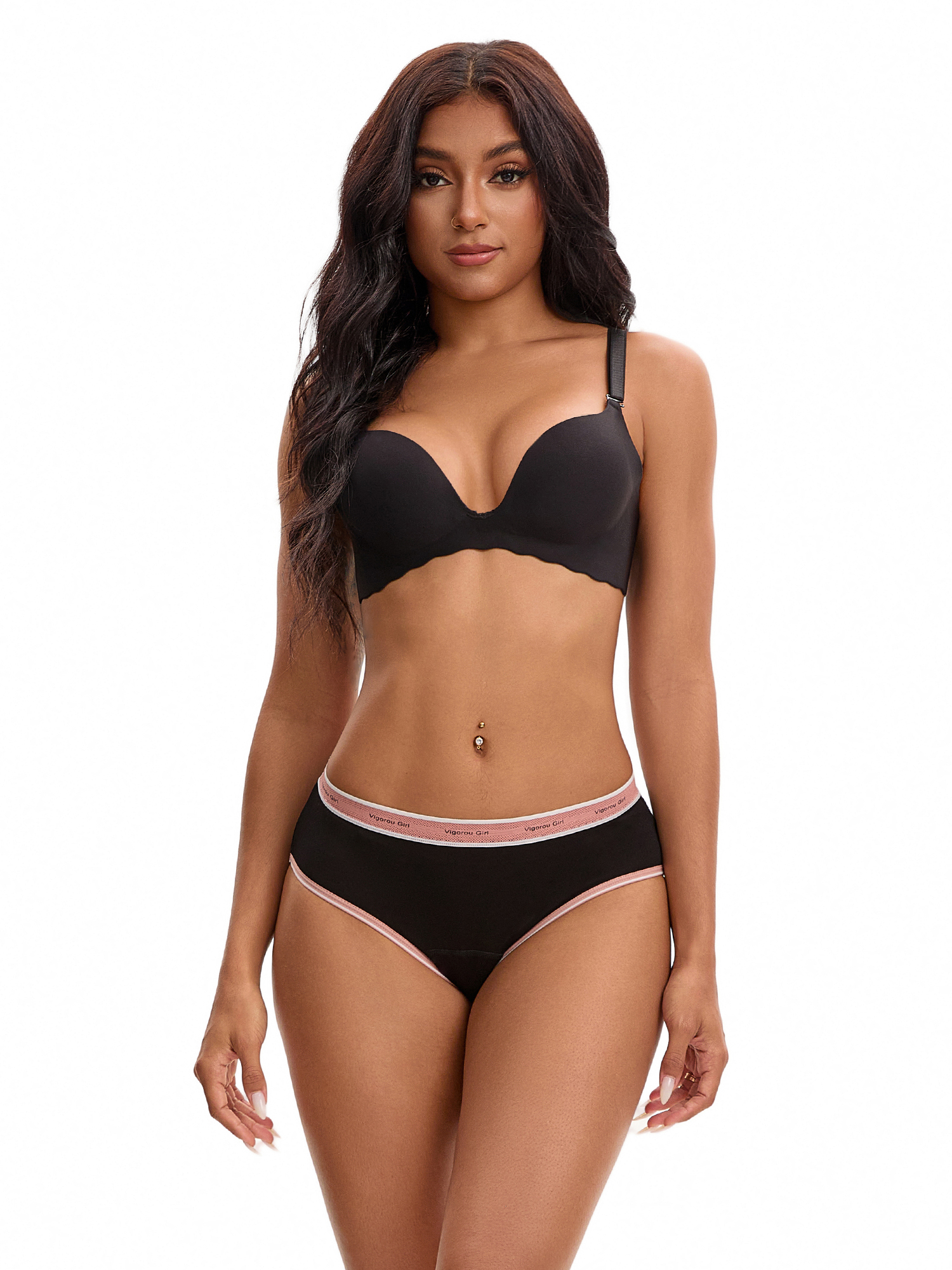Unique Bargains Contrast Binding  Mid Rise Leak Proof Briefs S Pink