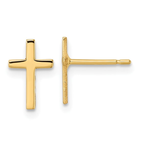 10k Polished Cross Earrings