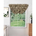 thumbnail image 2 of Waterfall Valances for Windows, Leopard Printed Kitchen Sheer Valance Curtains, Modern Animal Fur Patterns Rod Pocket Elegant Swag Valances for Living Room Bedroom, 47.2"x38.5", 1 Panel, 2 of 8