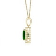 thumbnail image 2 of ANGARA Natural Vintage Style Emerald-Cut Emerald Halo Pendant in 14K Yellow Gold for Women (Size-6x4mm) | May Birthstone, Birthday, Anniversary, Jewelry Gift for Women | Natural Emerald Necklace, 2 of 8