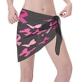 thumbnail image 2 of Zufioo Breast Cancer Print Women's Beach Short Wrap Skirt, Short Quick-drying Wrap Skirt, Swimsuit Cover-up Sun Protection Cape, Suitable for Beach, Pool-One Size, 2 of 7