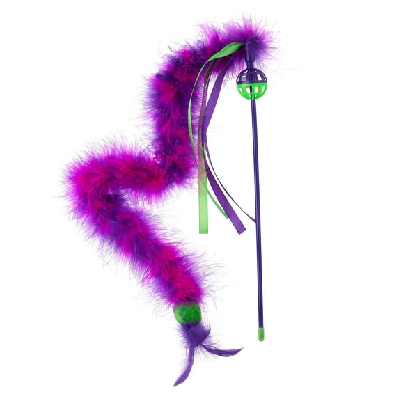 Vibrant Life Feather Wand Cat Toy, Single, Multi-color