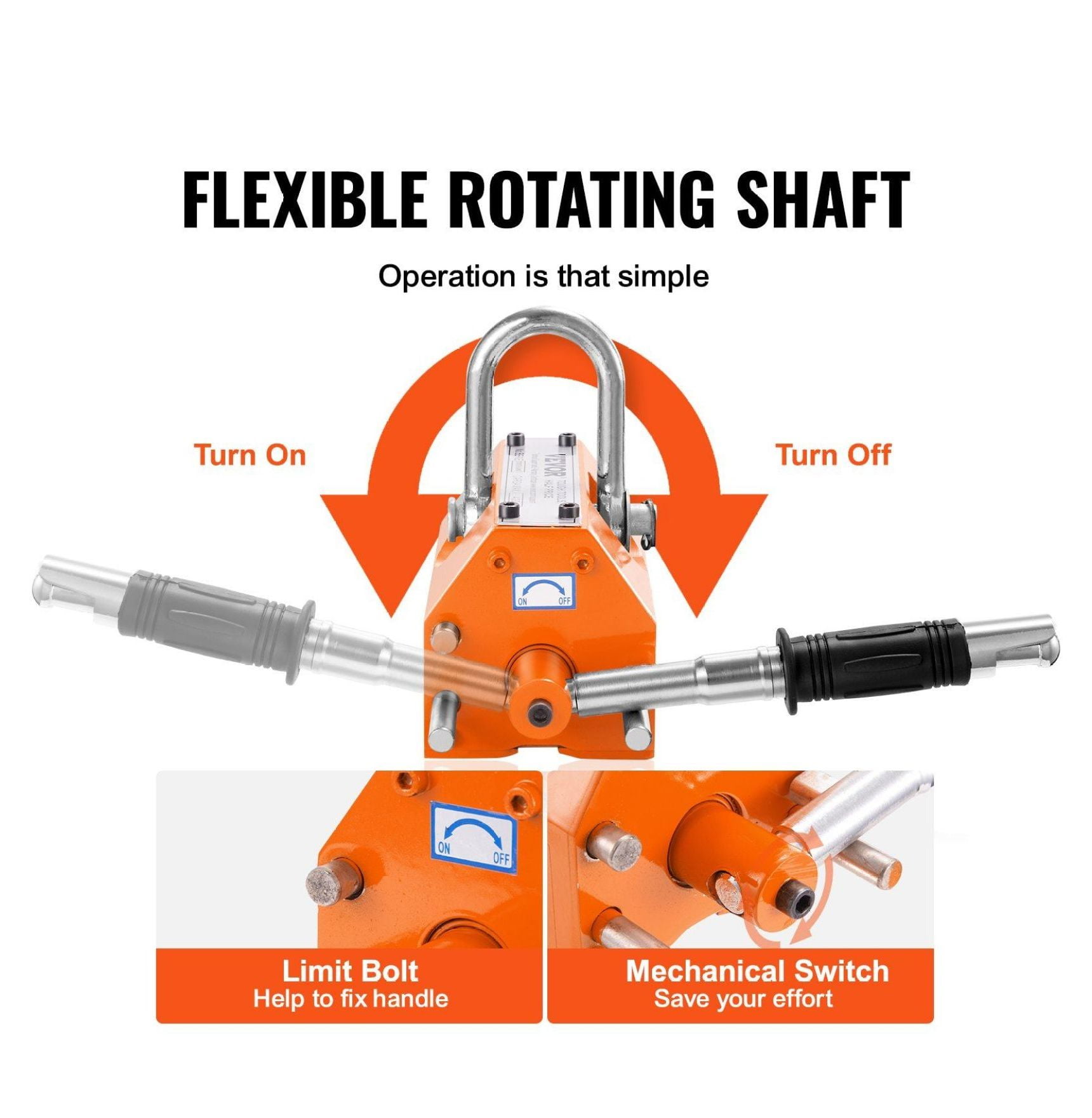 Magnetic Lifter 1320 lbs, Heavy Duty Lifting Magnet 600kg Capacity, Neodymium Steel Lifter with Release Handle, Permanent Magnet for Hoist, Crane, Round & Flat Steel