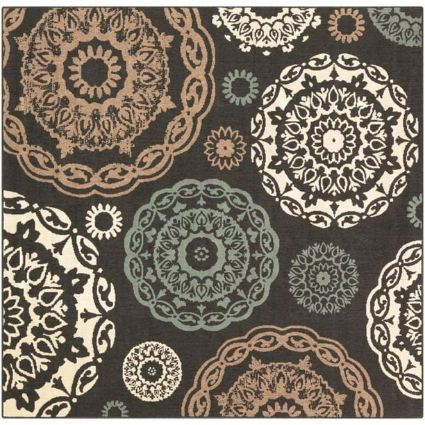 Mark&Day Area Rugs, 9x9 Ethan Indoor/Outdoor Square Black Area Rug (8