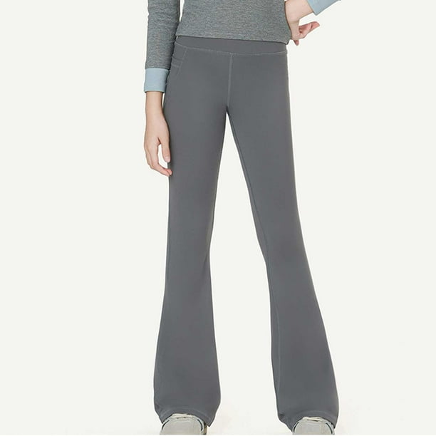 Cowsor Girl's Bootcut Yoga Pants,High Waisted Casual Kids Bell Bottoms Pants