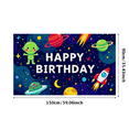 thumbnail image 6 of Outer Space Themed Happy Birthday Banner with Adorable Alien Rockets Planets and Stars Party Decoration Background for Birthday Parties Photography Props and Kids Celebrations, 6 of 7