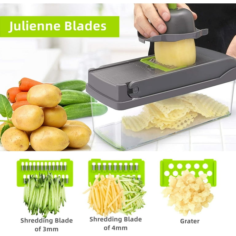 Ourokhome Vegetable Chopper, 12 in 1 Professional Mandoline Slicer for  Kitchen, Multifunctional Food Chopper Cutter for Onion, Potato, Tomato,  Veggie