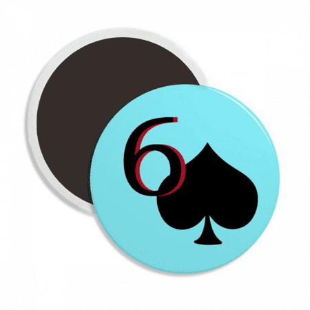

Peace Spade 6 Poker Round Ceracs Fridge Magnet Keepsake Decoration