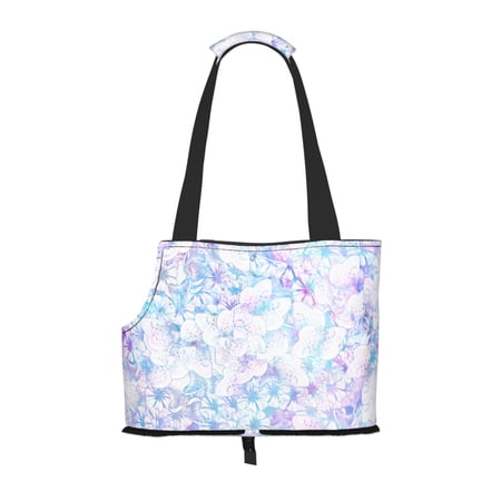 Dog Sling Carrier, Small Dog/Cat Soft Side Carrier Tote Bag for Subway Shopping Hiking Travel-Purple Vintage Floral
