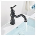 thumbnail image 3 of Brass Antique Brass Taps Bathroom Faucet Basin Faucet Cold Water Column Mixer Deck Mounted Crane Basin Faucet Tall Short, 3 of 7