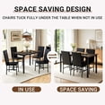 thumbnail image 4 of Modern Dining Table Set for 4, SYNGAR Faux Marble Table and PU Leather Upholstered Chairs Set, 5 Piece Kitchen Dining Set, Dining Table and Chairs Set for Small Space, Breakfast Nook, Black, 4 of 8