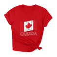 thumbnail image 3 of Canada T Shirt Short Sleeves Maple Leaf Basic Tee Shirt Womens Spring Tops Vacation Outfits for Women, 3 of 3