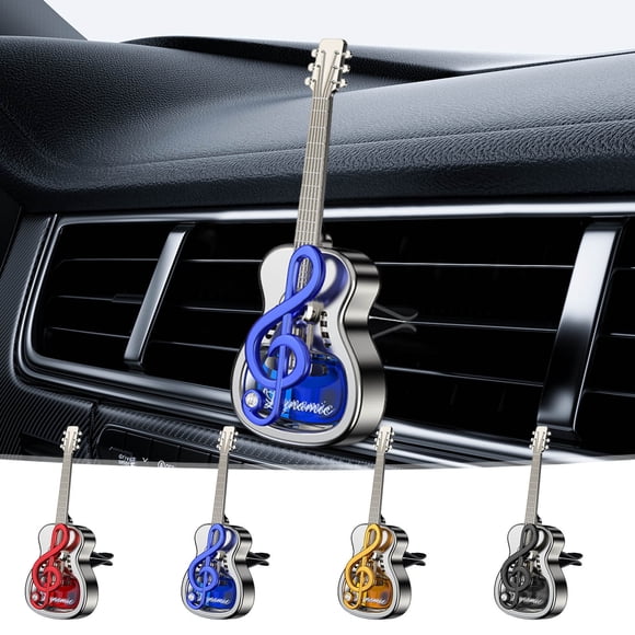 Xihbxyly Aromaterapia para Ventilación de Coche, Clip Desodorizante con Forma de Guitarra, Difusor de Aceites Esenciales Naturales, Eliminación de Olores Mejorada, Fragancia Duradera, Diseño Giratori