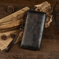 thumbnail image 2 of Tonnylam Cartera larga de piel de vacuno de primera capa con ranura para múltiples tarjetas, estilo retro, para hombre, 2 of 6