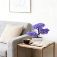 thumbnail image 4 of Mini Artificial Bonsai Tree Plant - Office Restaurant Table Centerpieces Windowsill Decor with Plastic Cement Basin, 4 of 6