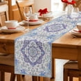 thumbnail image 5 of Table Runner - 72 Inch Long, Blue Purple Boho Kitchen Dining Table Runner Dresser Scarves, Vintage Abstract Art Floral Ethnic Tribe Farmhouse Decor for Coffee Tables Wedding Party Banquet, 5 of 8