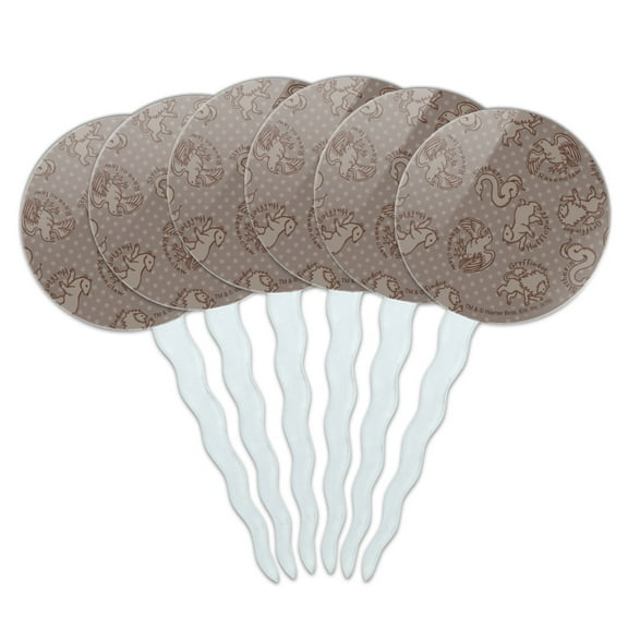 Harry Potter House Animal Pattern Cupcake Picks Toppers Decoration Set of 6