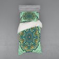 thumbnail image 2 of Ethnic Duvet Cover Set, Abstract Flower Arrangement Mandala Style Nature Elements Vibrant, Bedding Set with Shams and Fitted Sheet, 3 Sizes, by Ambesonne, 2 of 3