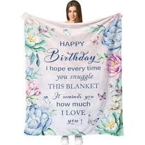 Birthday Gifts for Sister from Brother Sister, Sister Birthday Gifts Ideas, Sister Birthday Gifts from Sister, Happy Birthday Sister Gifts Throw Blanket 60" X 50", Sister Presents for Birthday