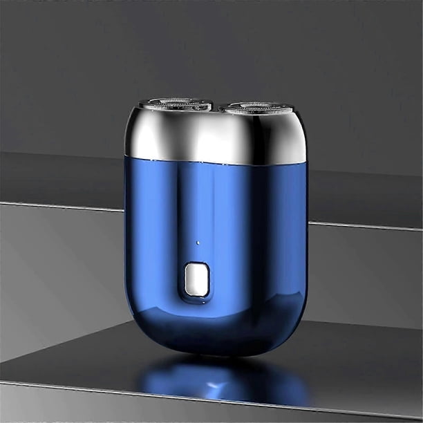 iTurbo Pro Dual Head Electric Shaver - Rechargeable Waterproof Mini Shaver for Men, Blue