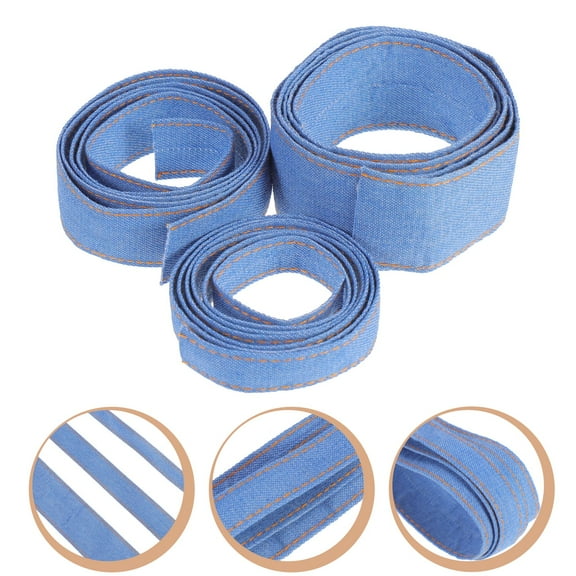 WASHWEPE 3Pcs Blue Denim Fabric for Sewing Diy Crafts Fabric Accessories