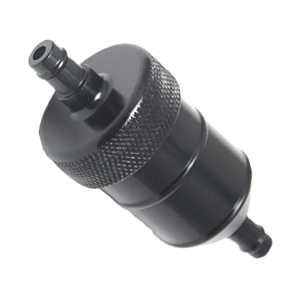 Filtro universal de combustible en línea de aluminio negro de 8 mm (5/16") para gasolina y diésel