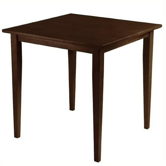 Pemberly Row Square Transitional Solid Wood Dining Table in Antique Walnut
