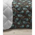 thumbnail image 3 of Brown Paisley Down Alternative Comforter, Traditional Persian Damask Art, Microfiber Quilt for All Season, 5 Sizes, Dark Magenta Salmon, by Ambesonne, 3 of 3