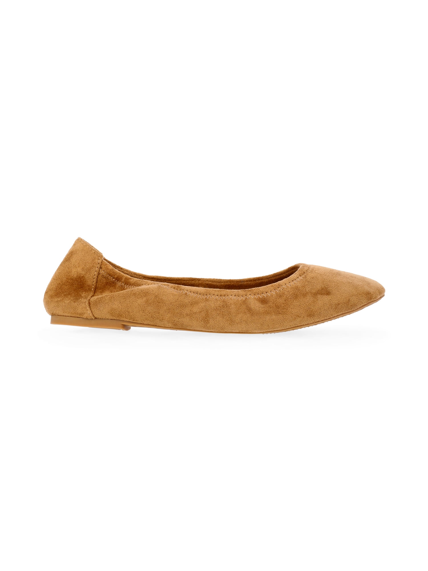 Time and Tru Women's Scrunch Ballet Flats, Wide Width Available