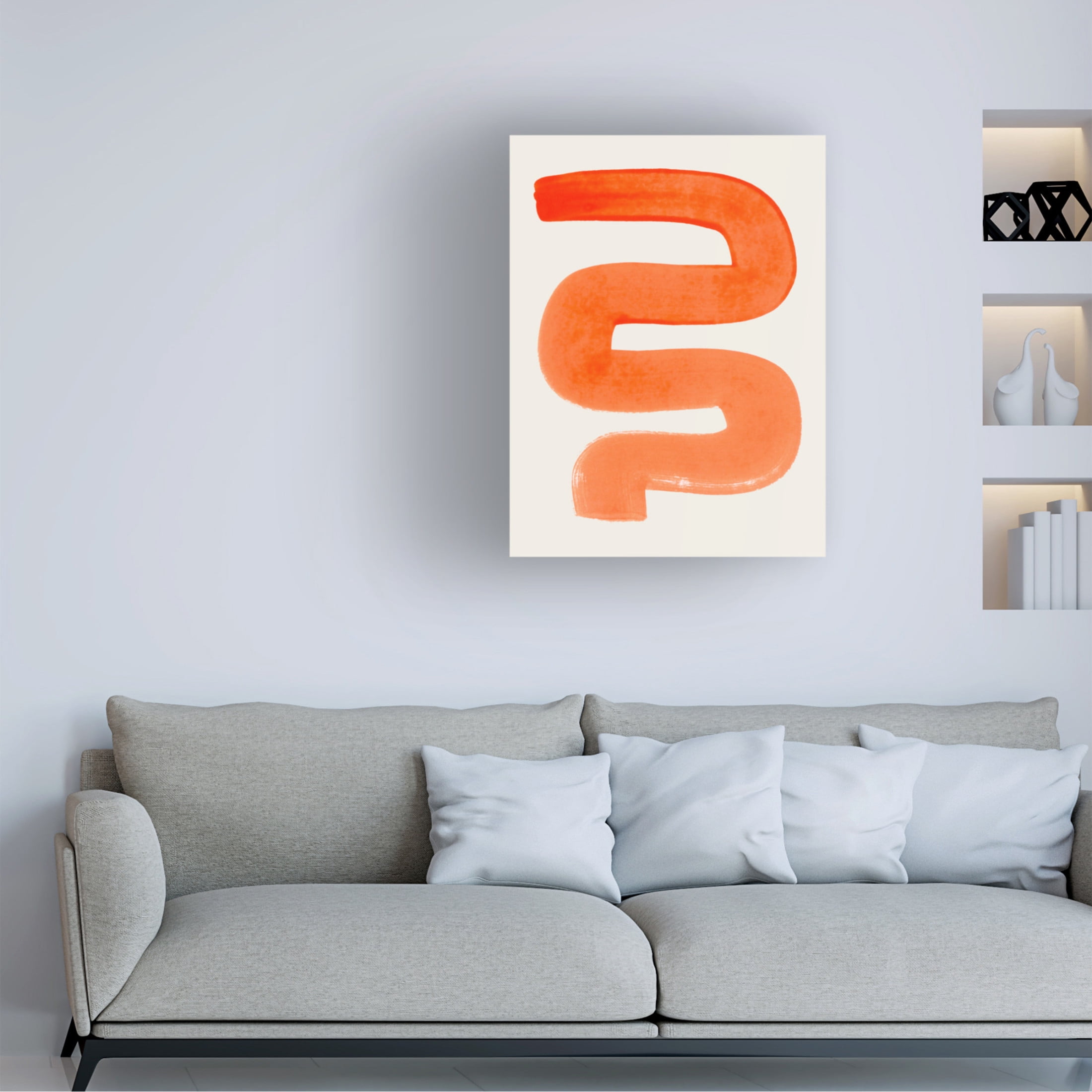 Trademark Fine Art Ejaaz Haniff Orange Wiggle Canvas Wall Art