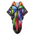 thumbnail image 5 of Edolynsa Plus Szie Bikini Cover up Turkish Kaftan Dresses Animal Print Caftan Tunic Long Beach Maxi Dress Batwing Sleep Wear, 5 of 9