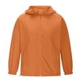 thumbnail image 5 of Xfvqtps Mens Light Jacket Cooling Sun Protection Hoodie Full Zip up with Drawstring Solid Color Long Sleeve Summer Coat for Fishing Hiking Athletic Running Orange, 5 of 5