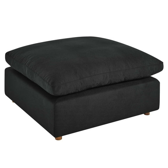 Modway Commix Modern Down Filled Overstuffed Fabric Ottoman in Black