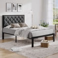thumbnail image 5 of Bolvdo Bed Frame with Linen Upholstered Headboard, Twin, Metal Support, No Box Spring Needed, Noise Free, Under Bed Storage, Easy Assembly, Grey, 5 of 7