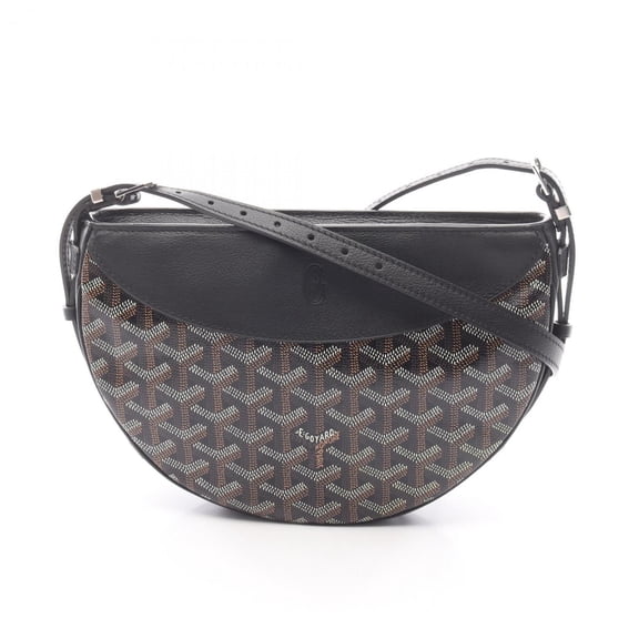 Pre-Owned Goyard Hirondelle Shoulder Bag, Coated Canvas and Leather, Women's, Black,... (Good)