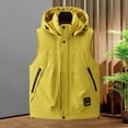 thumbnail image 2 of ZACPNCV Men's Winter Puffer Vest Sleeveless Warm Zipper Lightweight Jacket Vest with Removable Hood, 2 of 5