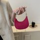 thumbnail image 1 of Bolso de mano para mujer, Bolso de fieltro para axilas, Bolso de media luna perlado, Bolso de mano sólidos (rojo rosa), 1 of 6
