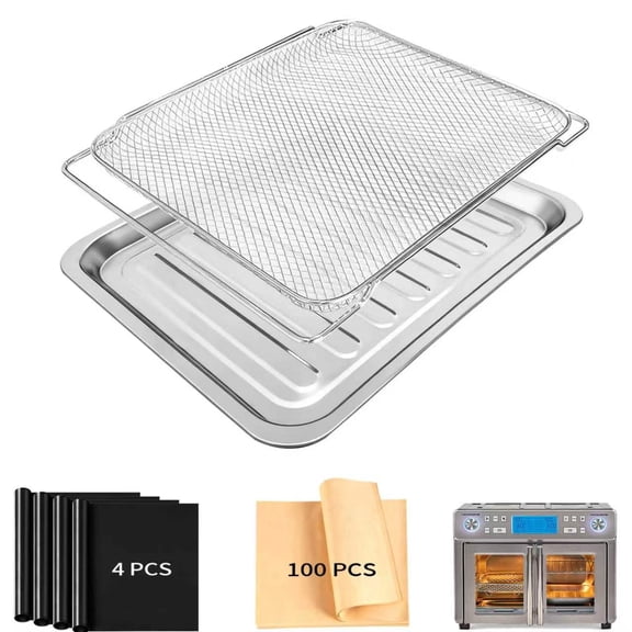 GCQ Air Fryer Accessories for EmerilLagasse French Door 360 Extra Large Dual Zone 25 QT Oven, Baking Set with Air Fryer Basket Baking Pan Tray