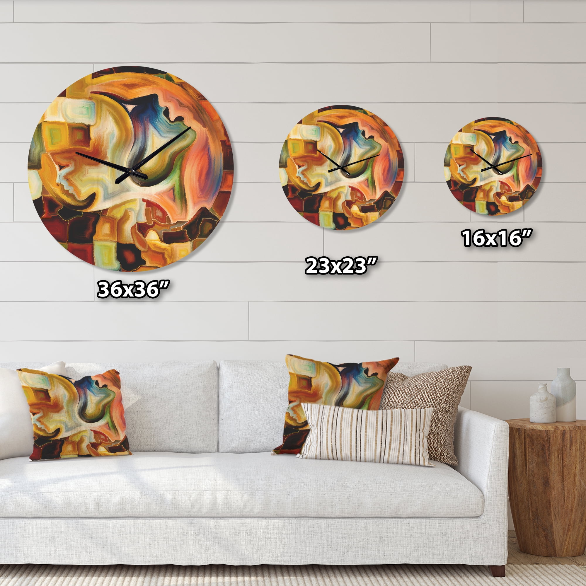 Designart 'Way of Inner Fractal' Modern Wood Wall Clock
