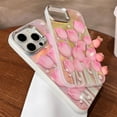 thumbnail image 4 of Laser Tulip Flower Plated Camera Lens Protector Soft  for iPhone Case (Pink,iPhone 14 Pro Max), 4 of 6