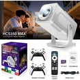 thumbnail image 3 of HCS350 Pro Android 11 Gaming Projector 64GB TF Card Wireless Gaming Controller Dual WIFI1920*1080P Home Theater Portable Projector (Hcs350pro White), 3 of 8