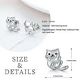 thumbnail image 3 of Coachuhhar Cat Stud Earrings, Sterling Silver, Includes Gift Box and Silver Clean Cloth, 3 of 6