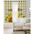 thumbnail image 2 of Sunshine Watercolor Blackout Curtains 84 Inch Length Sunflowers Bees Yellow Plaid Farmhouse Thermal Insulated Window Curtain Window Drapes 2 Panels for Bedroom Living Room 42"Wx84"L, 2 of 9