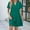 Green, variant on Women Dresses Plus Sexy Leisure Fashion Dresses New Loose V-neck Solid Short Sleeved Fashion Dresses Black Trendy Skirt Size 2XL