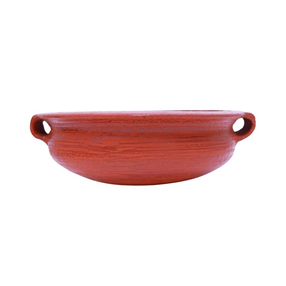 Clay Pots Or Earthen Kadai For Cooking & Serving - Red, 3.5 Liters
