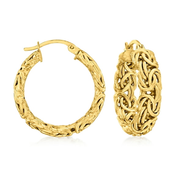 Ross-Simons 18kt Gold Over Sterling Small Byzantine Hoop Earrings, Women's, Adult