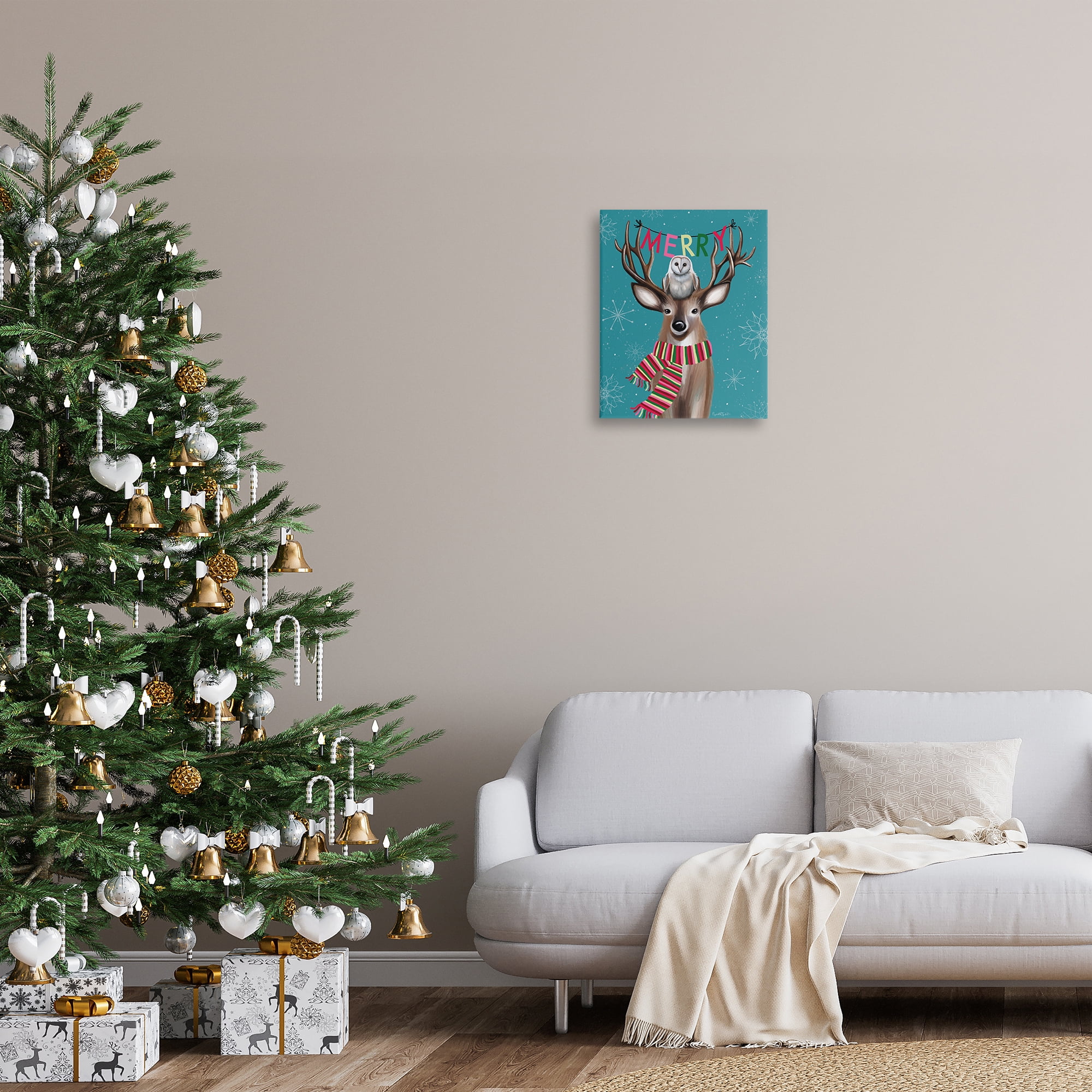 Stupell Industries Woodland Merry Creatures Holiday Painting Gallery Wrapped Canvas Art Print Wall Art, 16 x 20