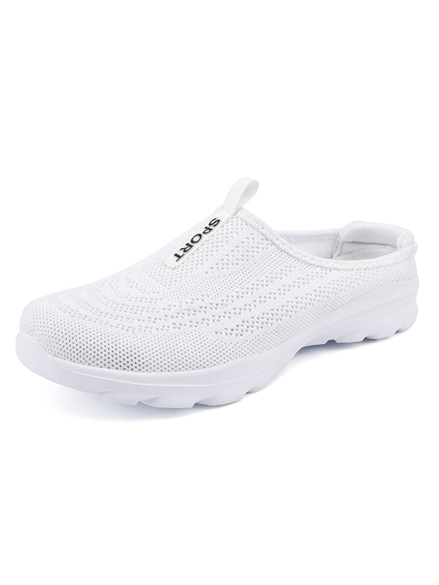 Middel Zuinig ONWAAR Wazshop Womens Backless Walking Sneakers Summer Sandals Slip-on Mule Shoes  White 7 - Walmart.com