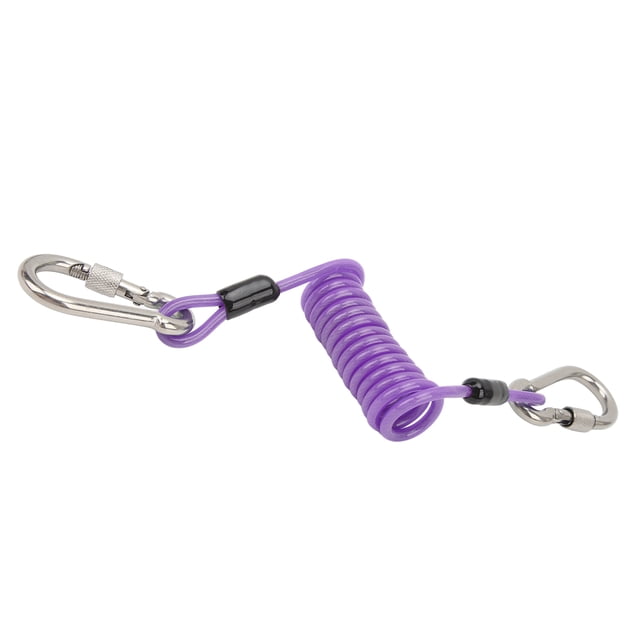 Cordón de buceo 304 de acero inoxidable reutilizable con hebilla cámara subacuática cuerda antipérdida para cámaras luces de buceo púrpura